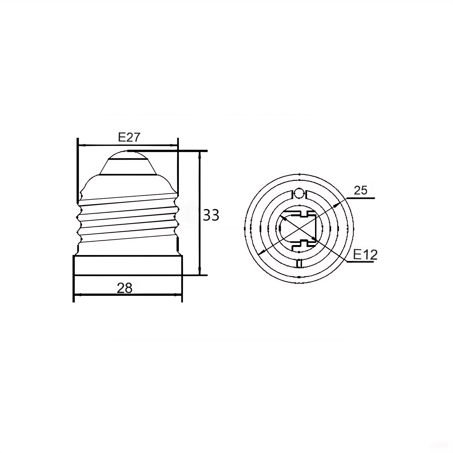 E26 male to E12 female Converter